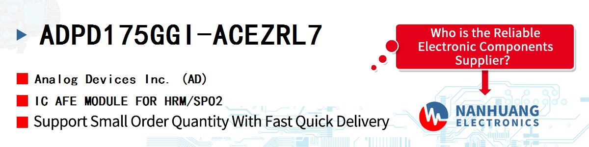 ADPD175GGI-ACEZRL7 ADI IC AFE MODULE FOR HRM/SPO2