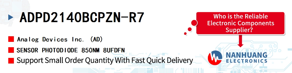 ADPD2140BCPZN-R7 ADI SENSOR PHOTODIODE 850NM 8UFDFN