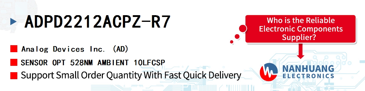 ADPD2212ACPZ-R7 ADI SENSOR OPT 528NM AMBIENT 10LFCSP