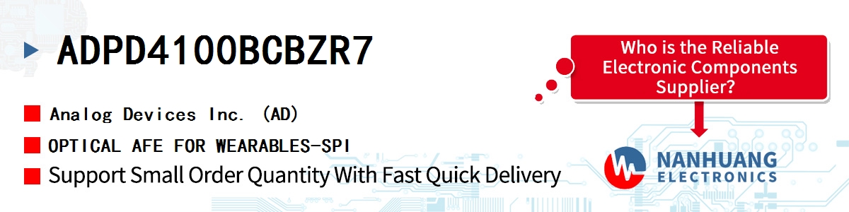 ADPD4100BCBZR7 ADI OPTICAL AFE FOR WEARABLES-SPI