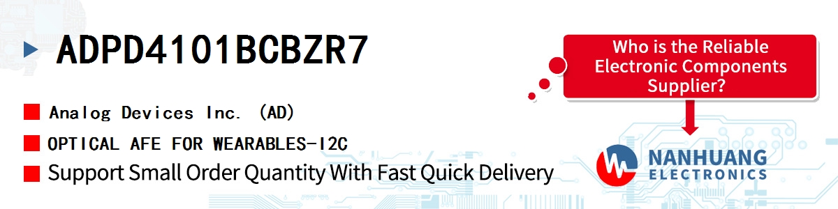 ADPD4101BCBZR7 ADI OPTICAL AFE FOR WEARABLES-I2C