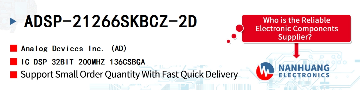 ADSP-21266SKBCZ-2D ADI IC DSP 32BIT 200MHZ 136CSBGA