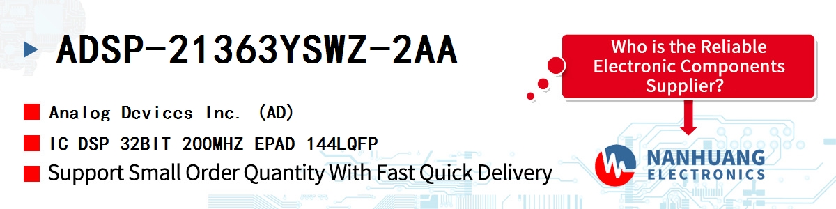 ADSP-21363YSWZ-2AA ADI IC DSP 32BIT 200MHZ EPAD 144LQFP