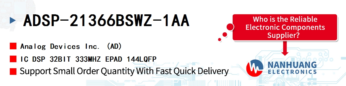 ADSP-21366BSWZ-1AA ADI IC DSP 32BIT 333MHZ EPAD 144LQFP