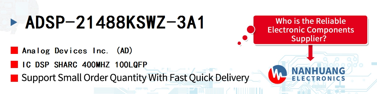 ADSP-21488KSWZ-3A1 ADI IC DSP SHARC 400MHZ 100LQFP