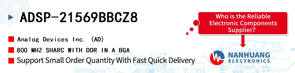 ADSP-21569BBCZ8 ADI 800 MHZ SHARC WITH DDR IN A BGA