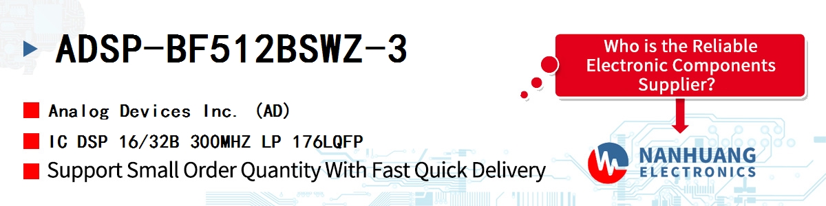 ADSP-BF512BSWZ-3 ADI IC DSP 16/32B 300MHZ LP 176LQFP