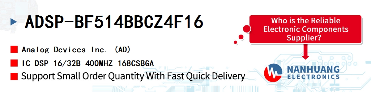 ADSP-BF514BBCZ4F16 ADI IC DSP 16/32B 400MHZ 168CSBGA