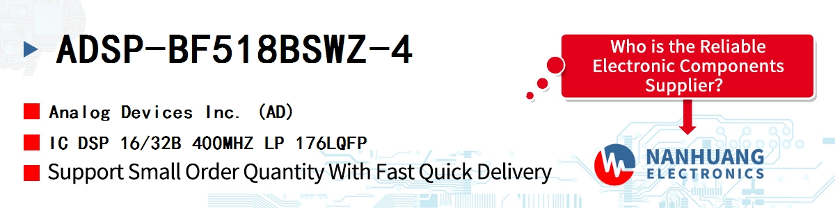 ADSP-BF518BSWZ-4 ADI IC DSP 16/32B 400MHZ LP 176LQFP