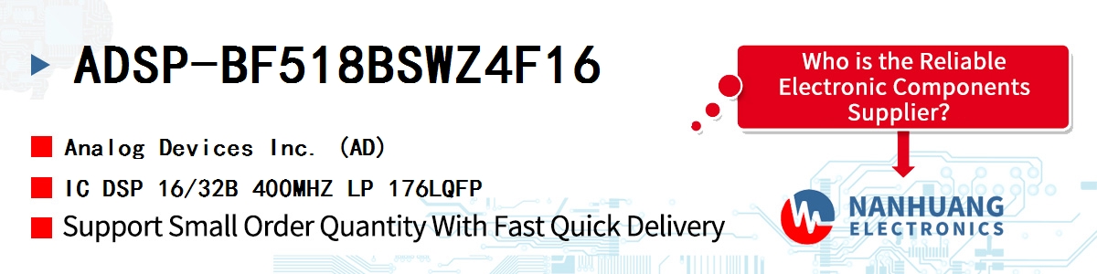 ADSP-BF518BSWZ4F16 ADI IC DSP 16/32B 400MHZ LP 176LQFP