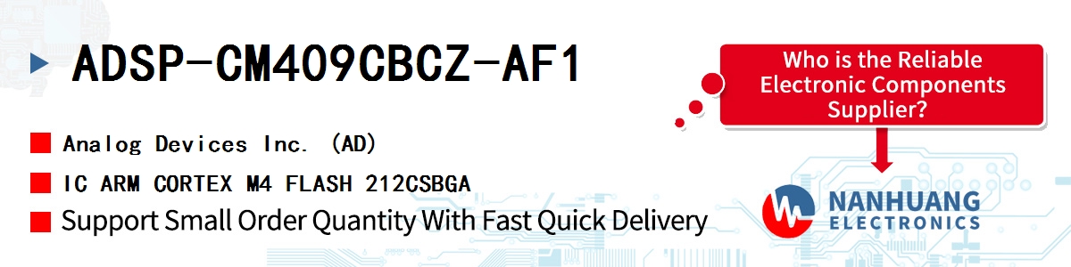 ADSP-CM409CBCZ-AF1 ADI IC ARM CORTEX M4 FLASH 212CSBGA