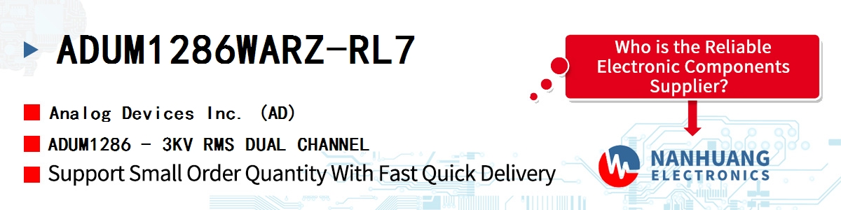 ADUM1286WARZ-RL7 ADI ADUM1286 - 3KV RMS DUAL CHANNEL