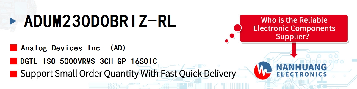 ADUM230D0BRIZ-RL ADI DGTL ISO 5000VRMS 3CH GP 16SOIC