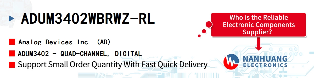 ADUM3402WBRWZ-RL ADI ADUM3402 - QUAD-CHANNEL, DIGITAL