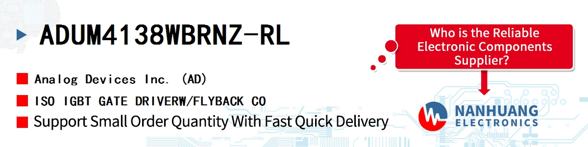 ADUM4138WBRNZ-RL ADI ISO IGBT GATE DRIVERW/FLYBACK CO