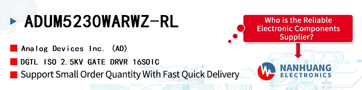 ADUM5230WARWZ-RL ADI DGTL ISO 2.5KV GATE DRVR 16SOIC