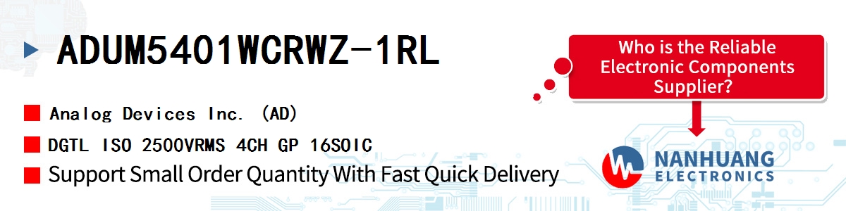ADUM5401WCRWZ-1RL ADI DGTL ISO 2500VRMS 4CH GP 16SOIC
