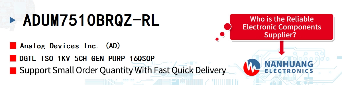 ADUM7510BRQZ-RL ADI DGTL ISO 1KV 5CH GEN PURP 16QSOP