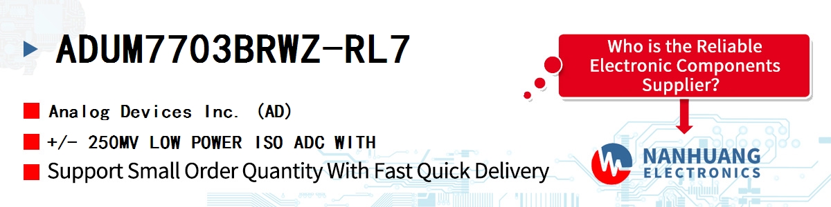 ADUM7703BRWZ-RL7 ADI +/- 250MV LOW POWER ISO ADC WITH