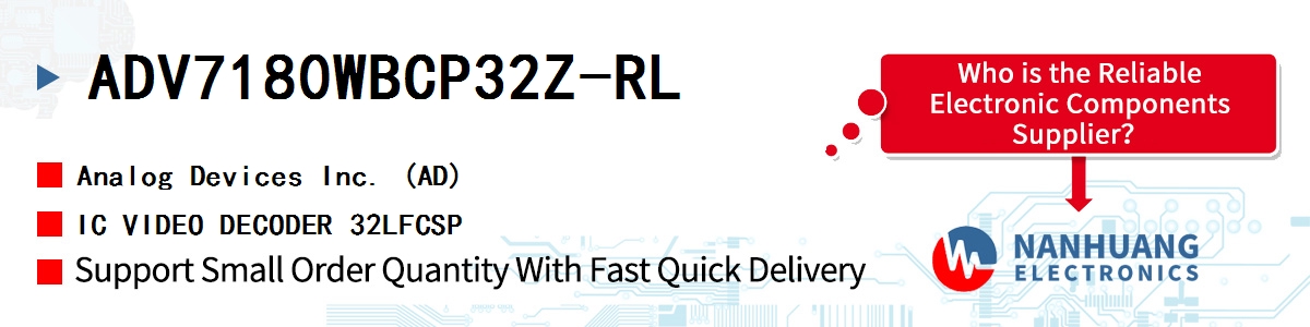 ADV7180WBCP32Z-RL ADI IC VIDEO DECODER 32LFCSP