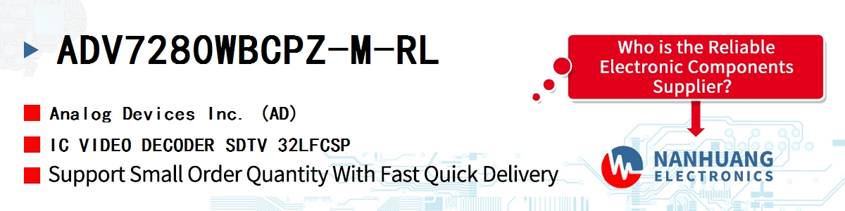 ADV7280WBCPZ-M-RL ADI IC VIDEO DECODER SDTV 32LFCSP