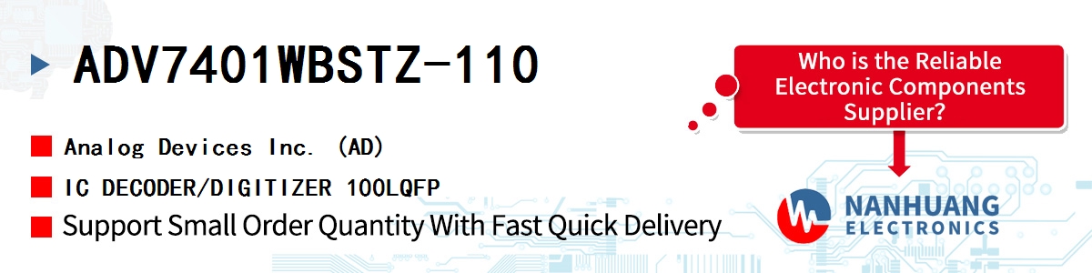 ADV7401WBSTZ-110 ADI IC DECODER/DIGITIZER 100LQFP