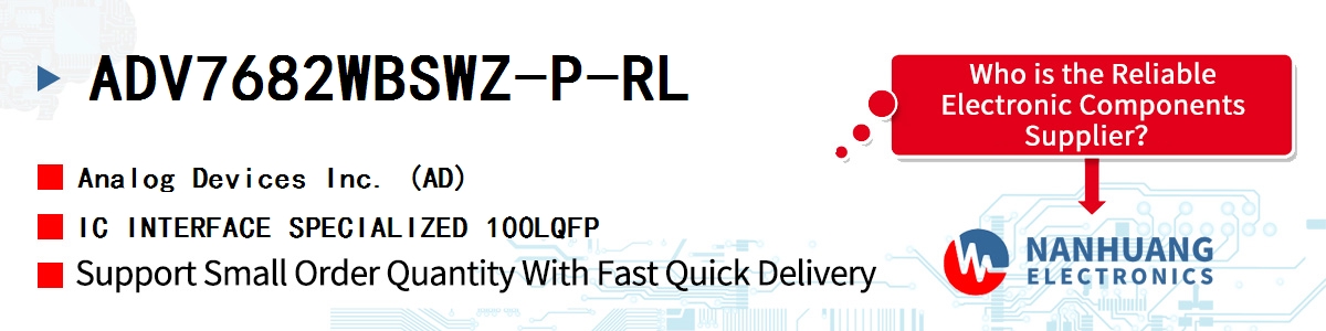 ADV7682WBSWZ-P-RL ADI IC INTERFACE SPECIALIZED 100LQFP