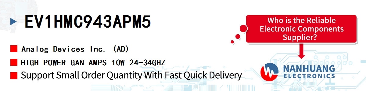 EV1HMC943APM5 ADI HIGH POWER GAN AMPS 10W 24-34GHZ