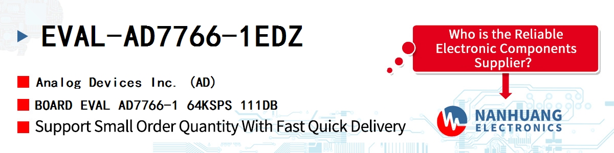 EVAL-AD7766-1EDZ ADI BOARD EVAL AD7766-1 64KSPS 111DB