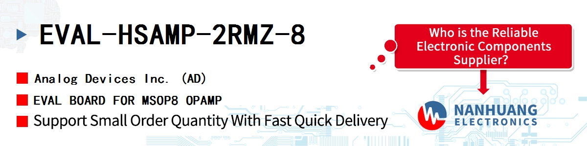 EVAL-HSAMP-2RMZ-8 ADI EVAL BOARD FOR MSOP8 OPAMP