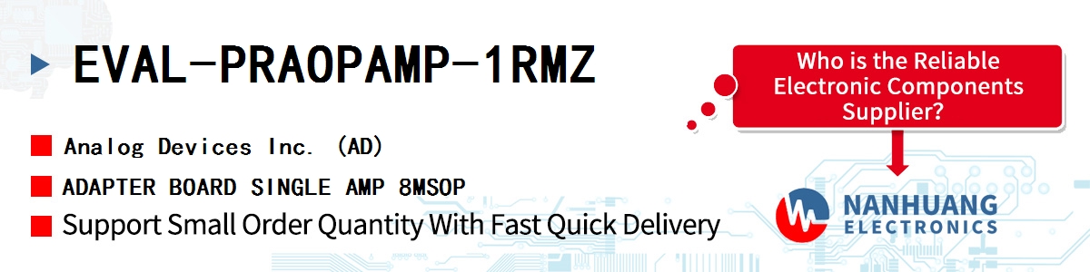 EVAL-PRAOPAMP-1RMZ ADI ADAPTER BOARD SINGLE AMP 8MSOP