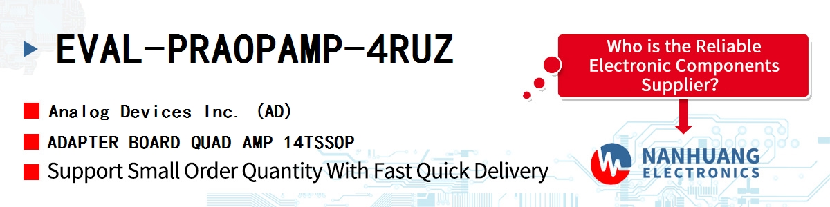 EVAL-PRAOPAMP-4RUZ ADI ADAPTER BOARD QUAD AMP 14TSSOP