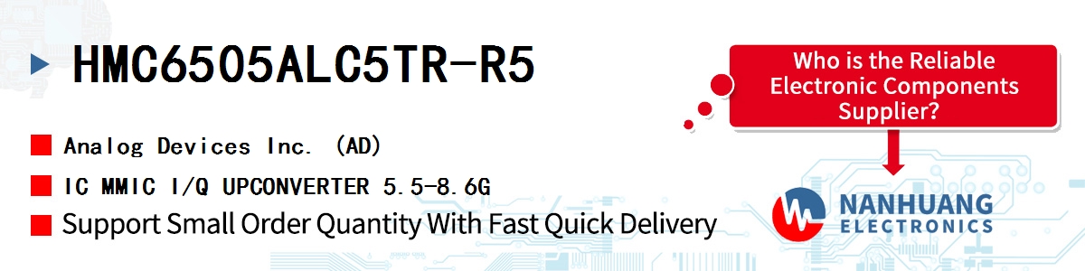 HMC6505ALC5TR-R5 ADI IC MMIC I/Q UPCONVERTER 5.5-8.6G