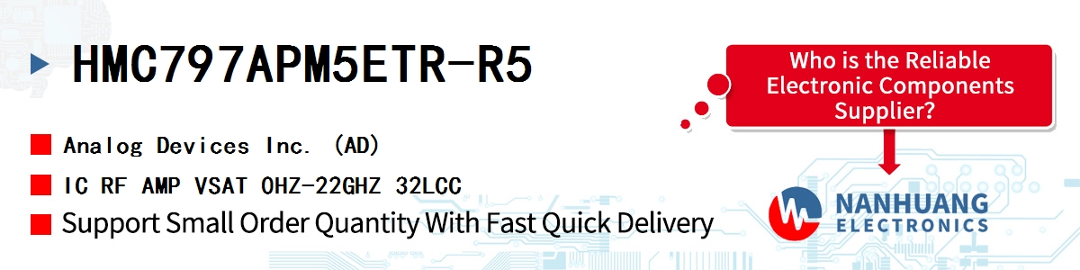 HMC797APM5ETR-R5 ADI IC RF AMP VSAT 0HZ-22GHZ 32LCC