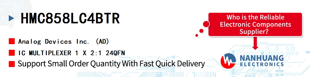 HMC858LC4BTR ADI IC MULTIPLEXER 1 X 2:1 24QFN