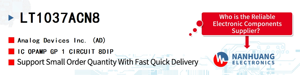 LT1037ACN8 ADI IC OPAMP GP 1 CIRCUIT 8DIP