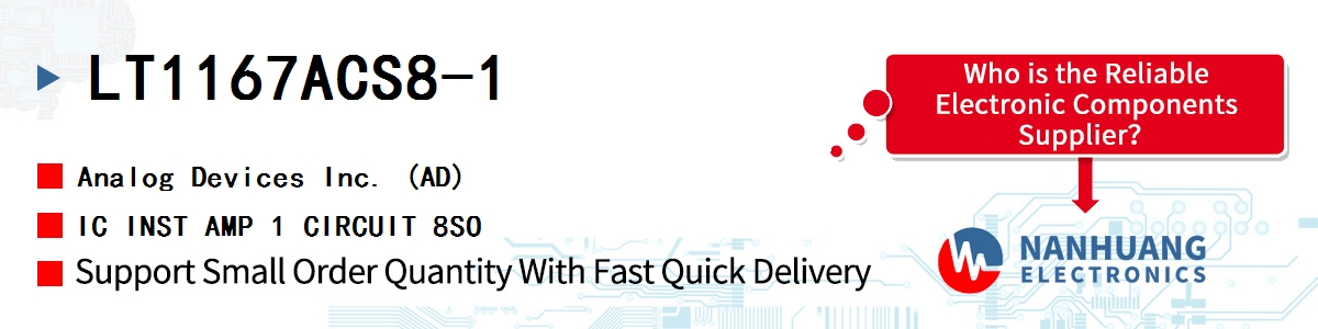 LT1167ACS8-1 ADI IC INST AMP 1 CIRCUIT 8SO