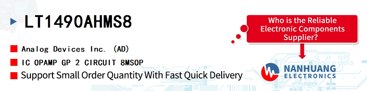 LT1490AHMS8 ADI IC OPAMP GP 2 CIRCUIT 8MSOP