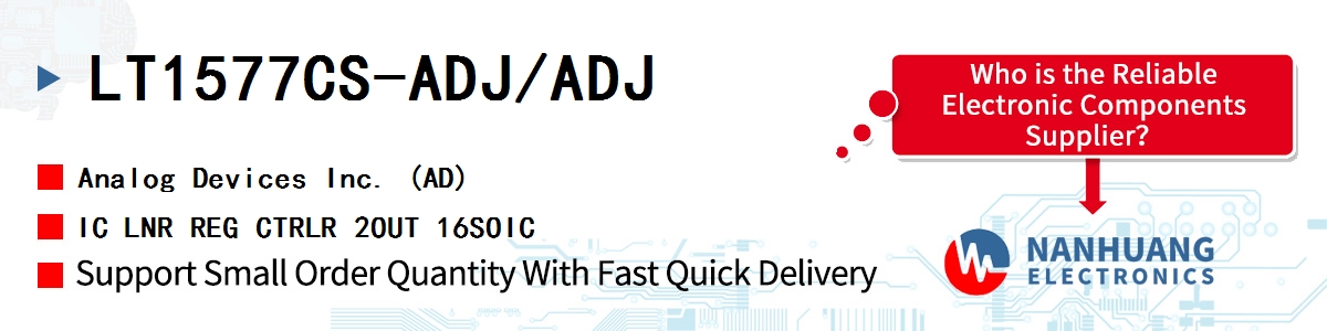 LT1577CS-ADJ/ADJ ADI IC LNR REG CTRLR 2OUT 16SOIC