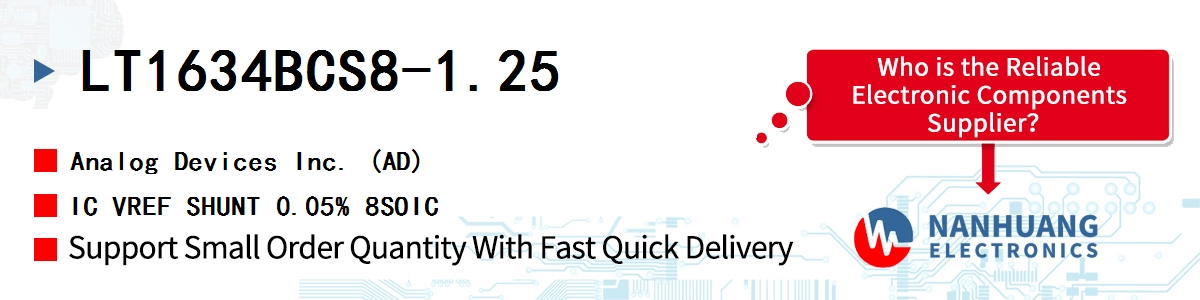 LT1634BCS8-1.25 ADI IC VREF SHUNT 0.05% 8SOIC