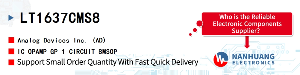 LT1637CMS8 ADI IC OPAMP GP 1 CIRCUIT 8MSOP