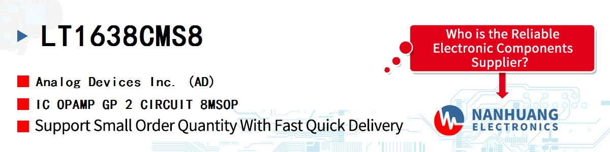 LT1638CMS8 ADI IC OPAMP GP 2 CIRCUIT 8MSOP