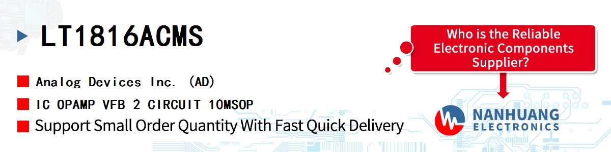 LT1816ACMS ADI IC OPAMP VFB 2 CIRCUIT 10MSOP