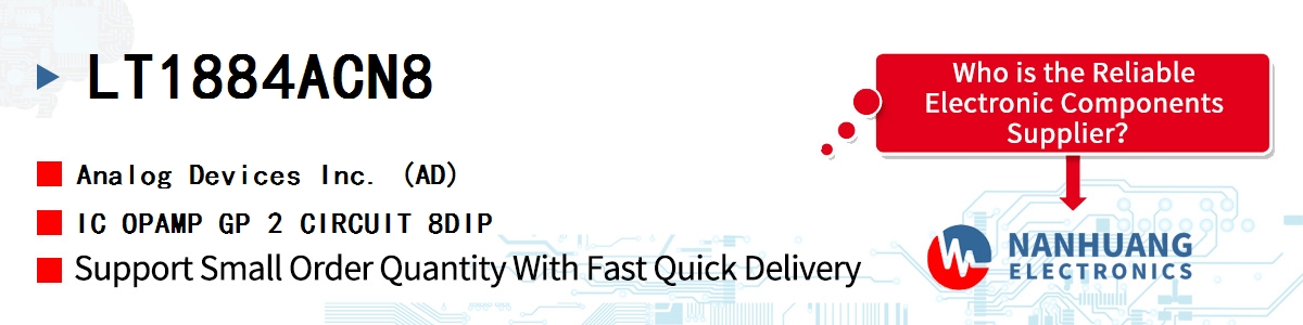 LT1884ACN8 ADI IC OPAMP GP 2 CIRCUIT 8DIP