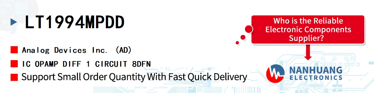 LT1994MPDD ADI IC OPAMP DIFF 1 CIRCUIT 8DFN