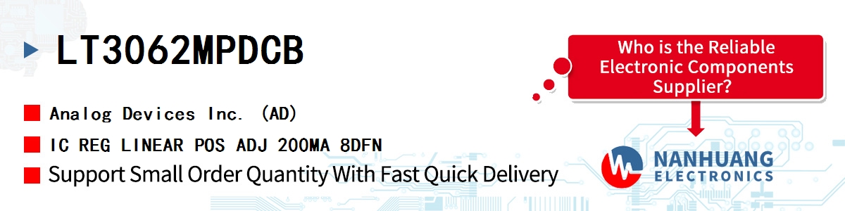 LT3062MPDCB ADI IC REG LINEAR POS ADJ 200MA 8DFN