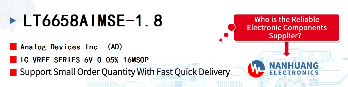LT6658AIMSE-1.8 ADI IC VREF SERIES 6V 0.05% 16MSOP