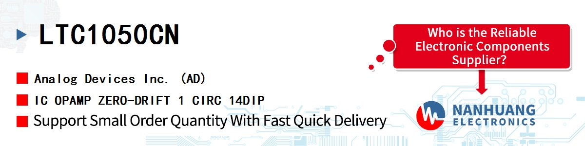 LTC1050CN ADI IC OPAMP ZERO-DRIFT 1 CIRC 14DIP
