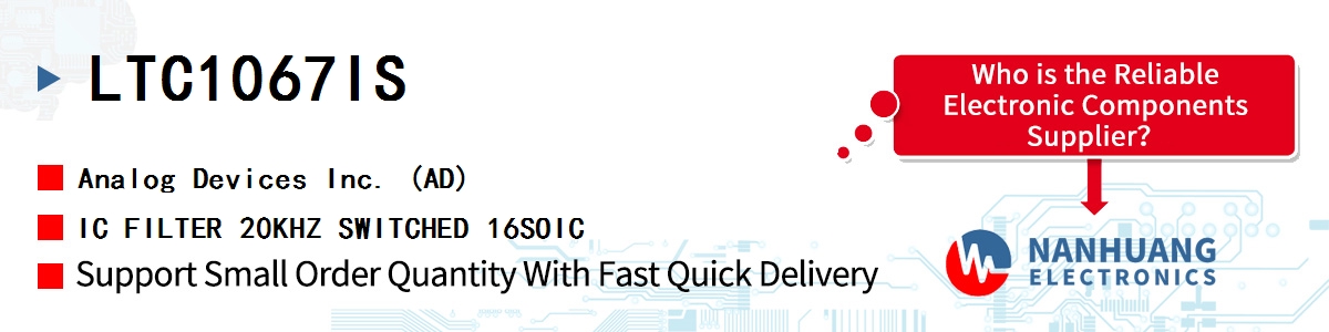 LTC1067IS ADI IC FILTER 20KHZ SWITCHED 16SOIC