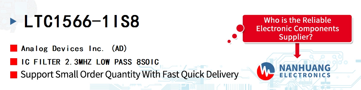 LTC1566-1IS8 ADI IC FILTER 2.3MHZ LOW PASS 8SOIC